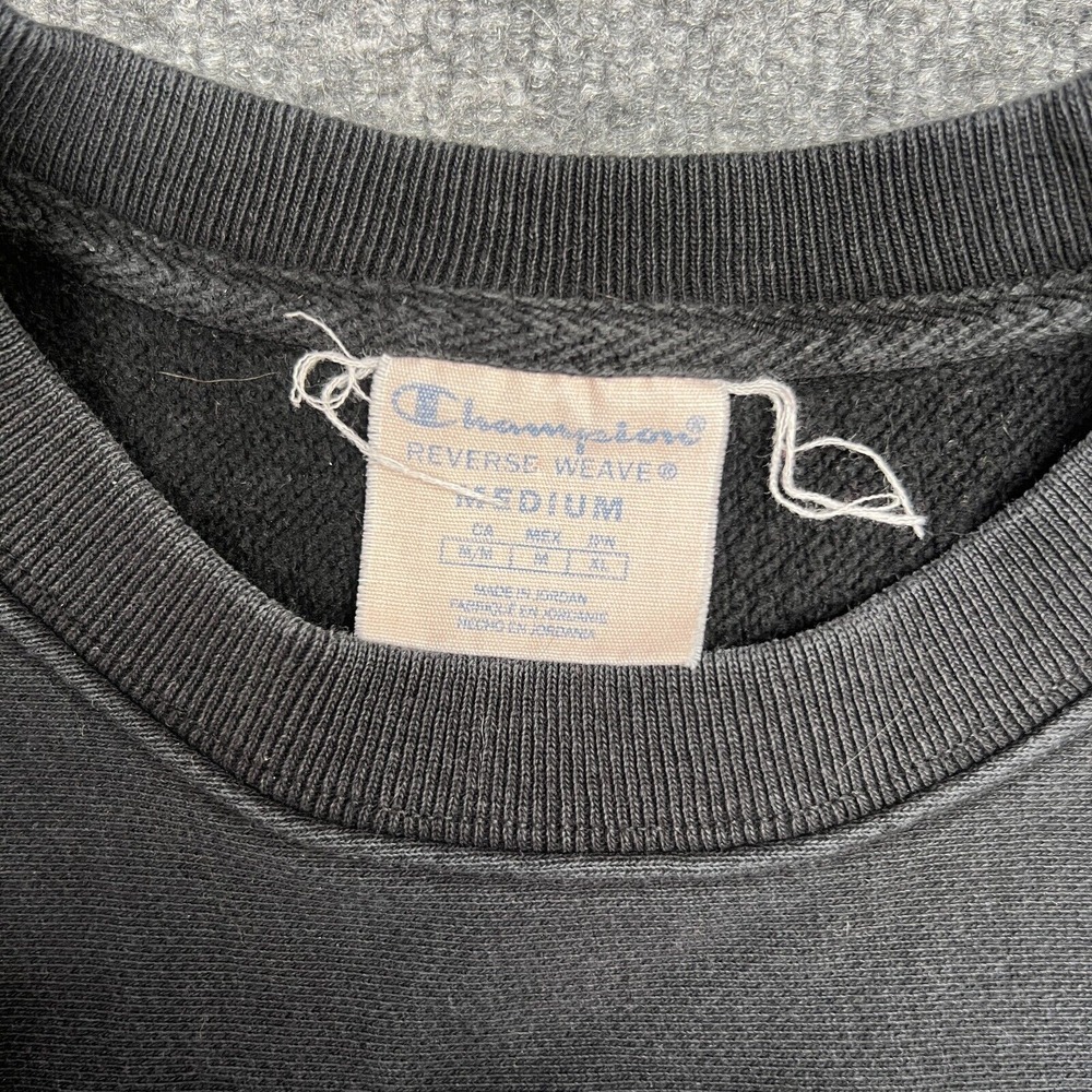 Champion sweatshirt medium Black Reverse Reave Spellout Crew Neck Sweater - Picture 2 of 9